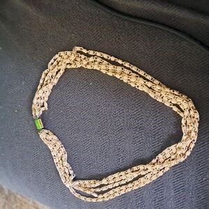 Vintage West Germany stamped necklace multistrand goldtone